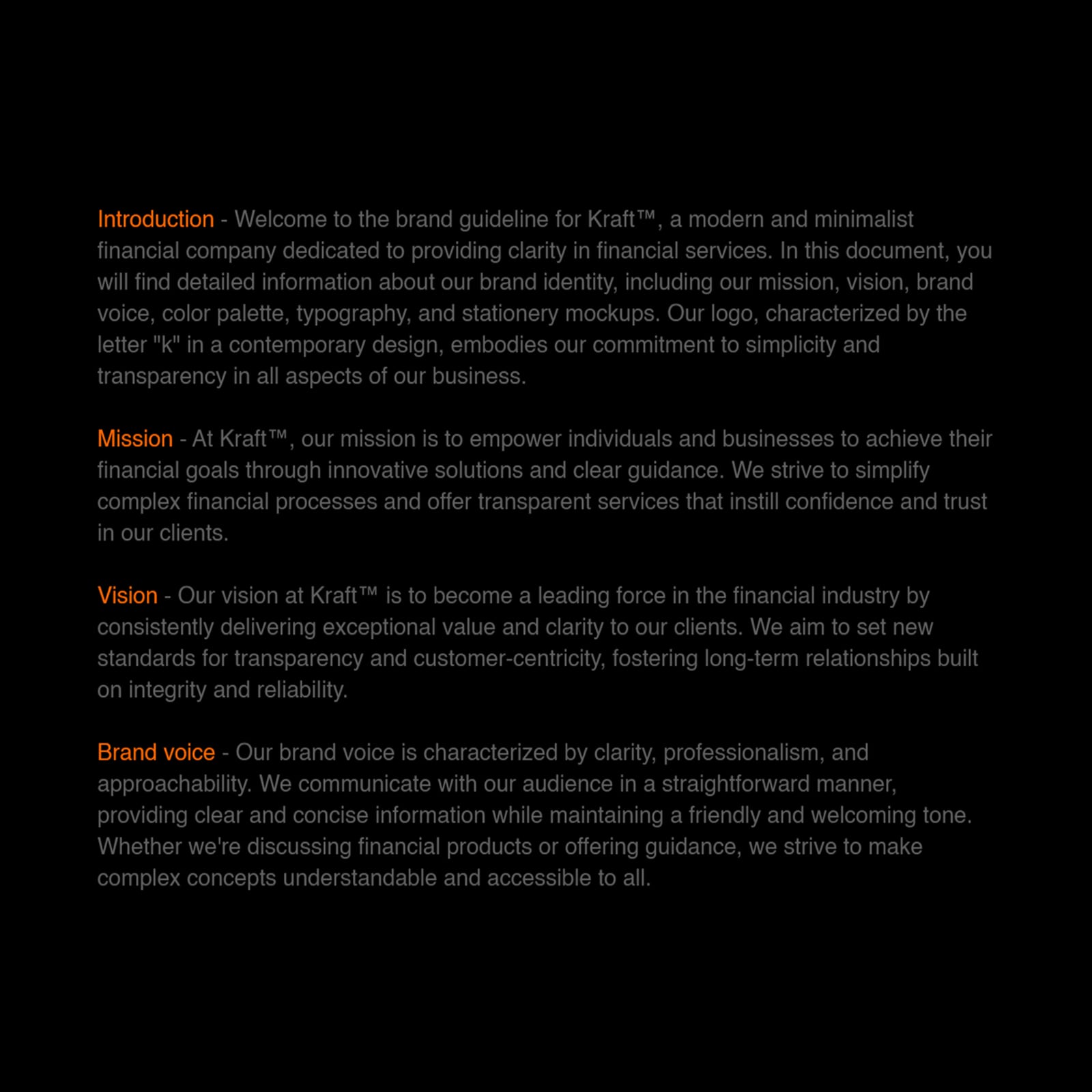 a — Kraft — Brand Guidelines